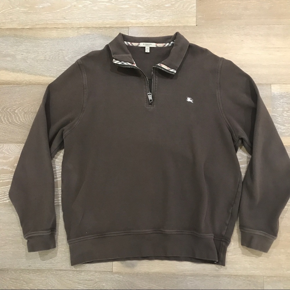 Burberry Men’s Sweatshirt quarter zipper brown XL